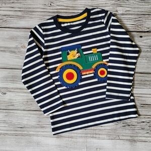 Highland Cow and Tractor Striped Long-Sleeve Top NWT